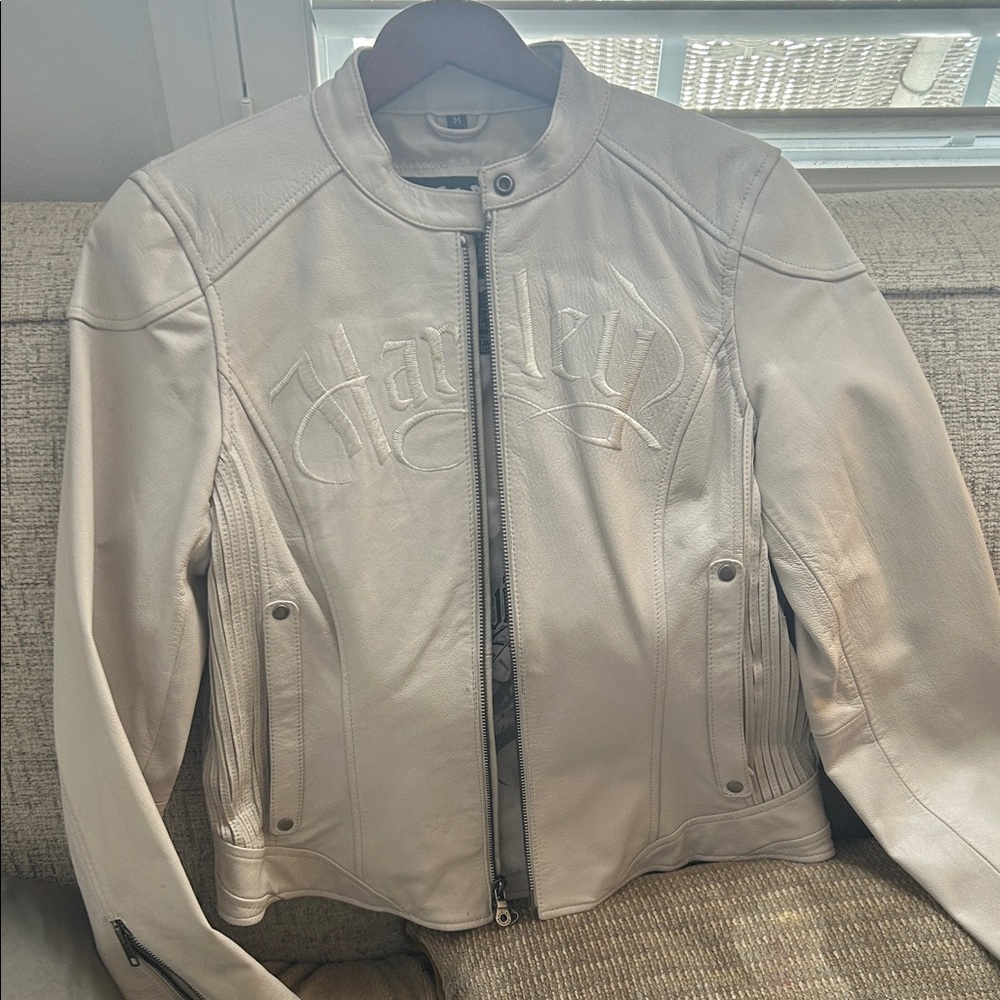 Harley-Davidson Women's Cream Leather Jacket